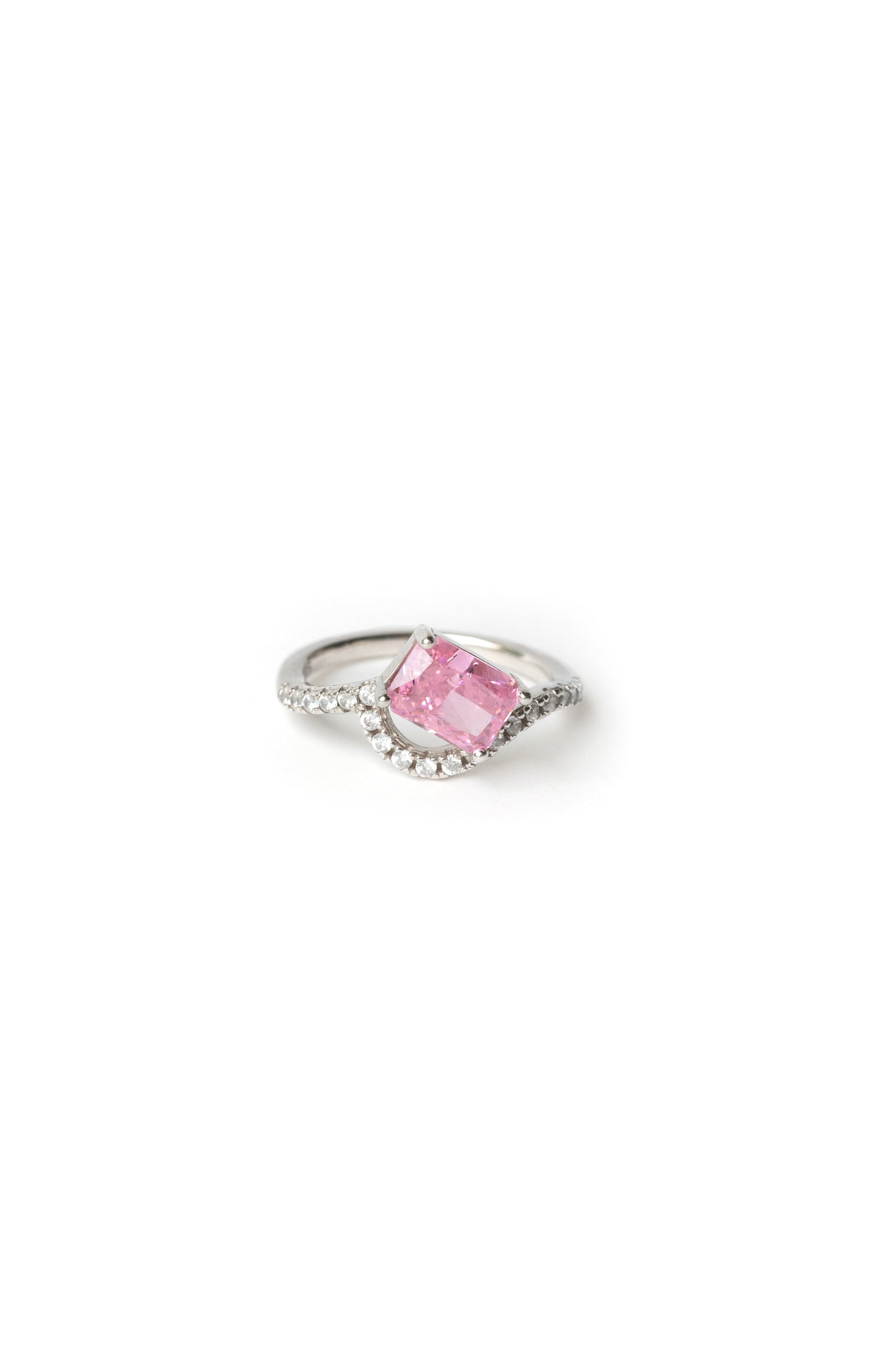 ALLURE ROSE RING WHITE GOLD PLATED