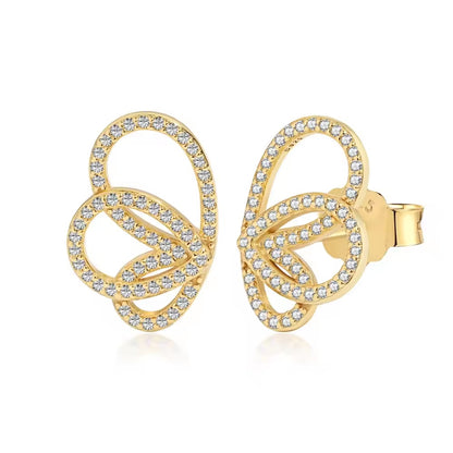 CAP ROC BUTTERFLY STUDS WHITE GOLD PLATED