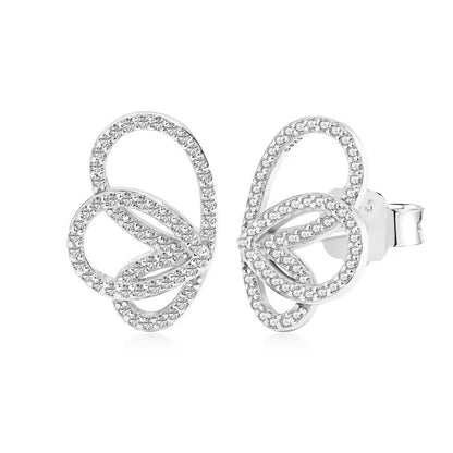 CAP ROC BUTTERFLY STUDS WHITE GOLD PLATED