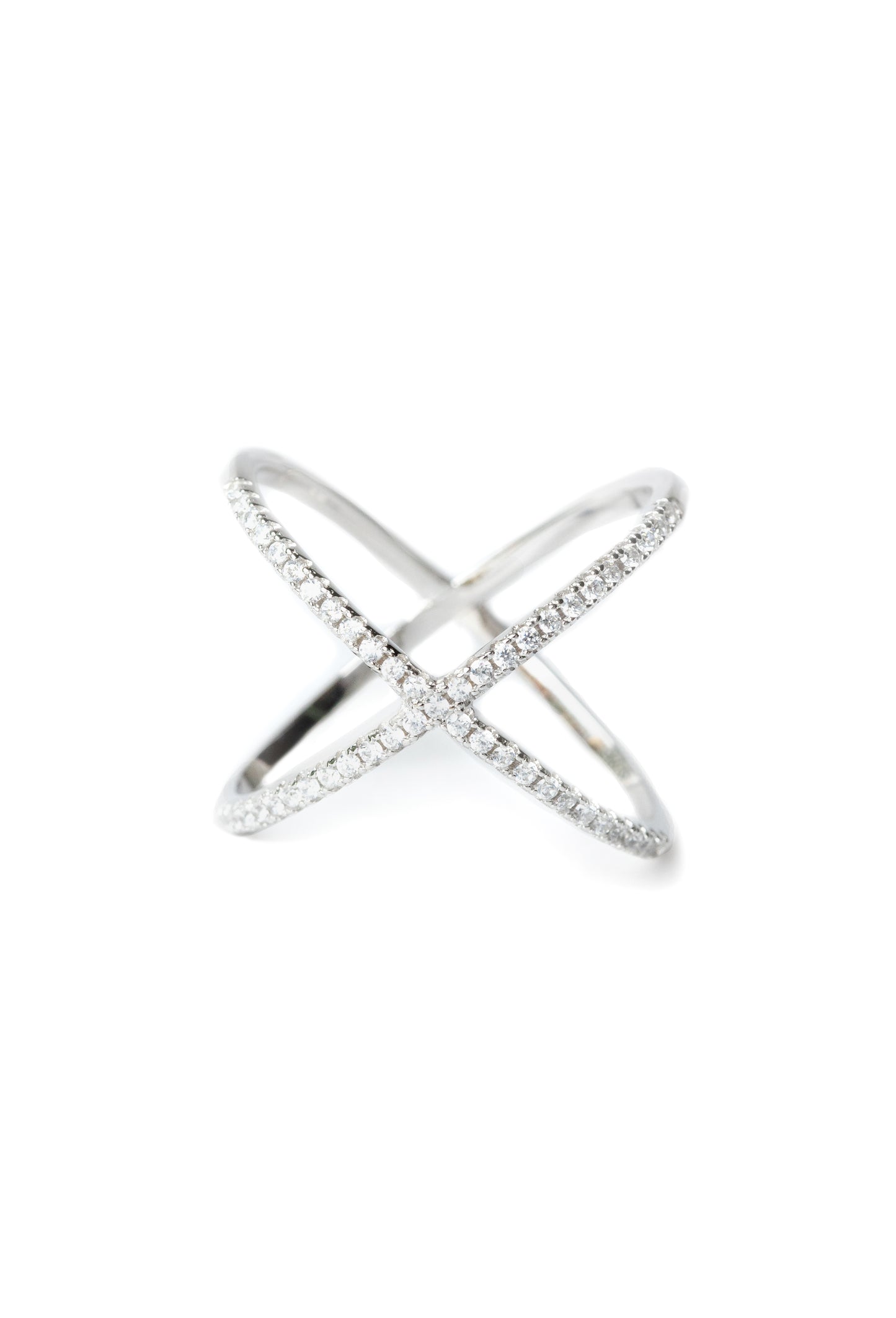 CAP ROC CROSS RING WHITE GOLD PLATED