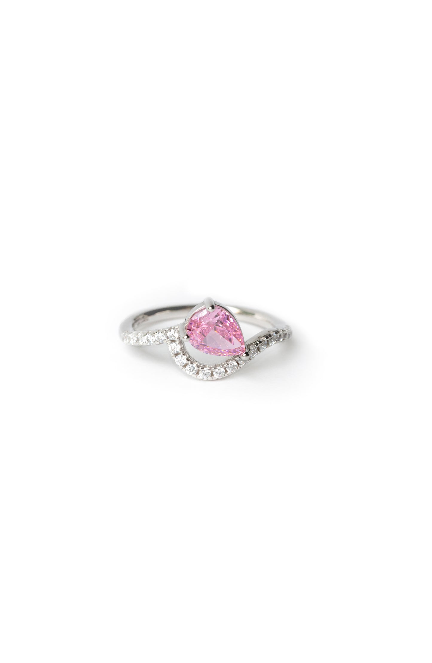 CROISETTE ROSE RING WHITE GOLD PLATED